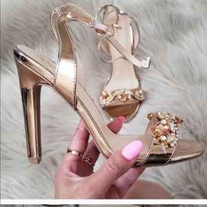 Embellished Rose Gold Heels
